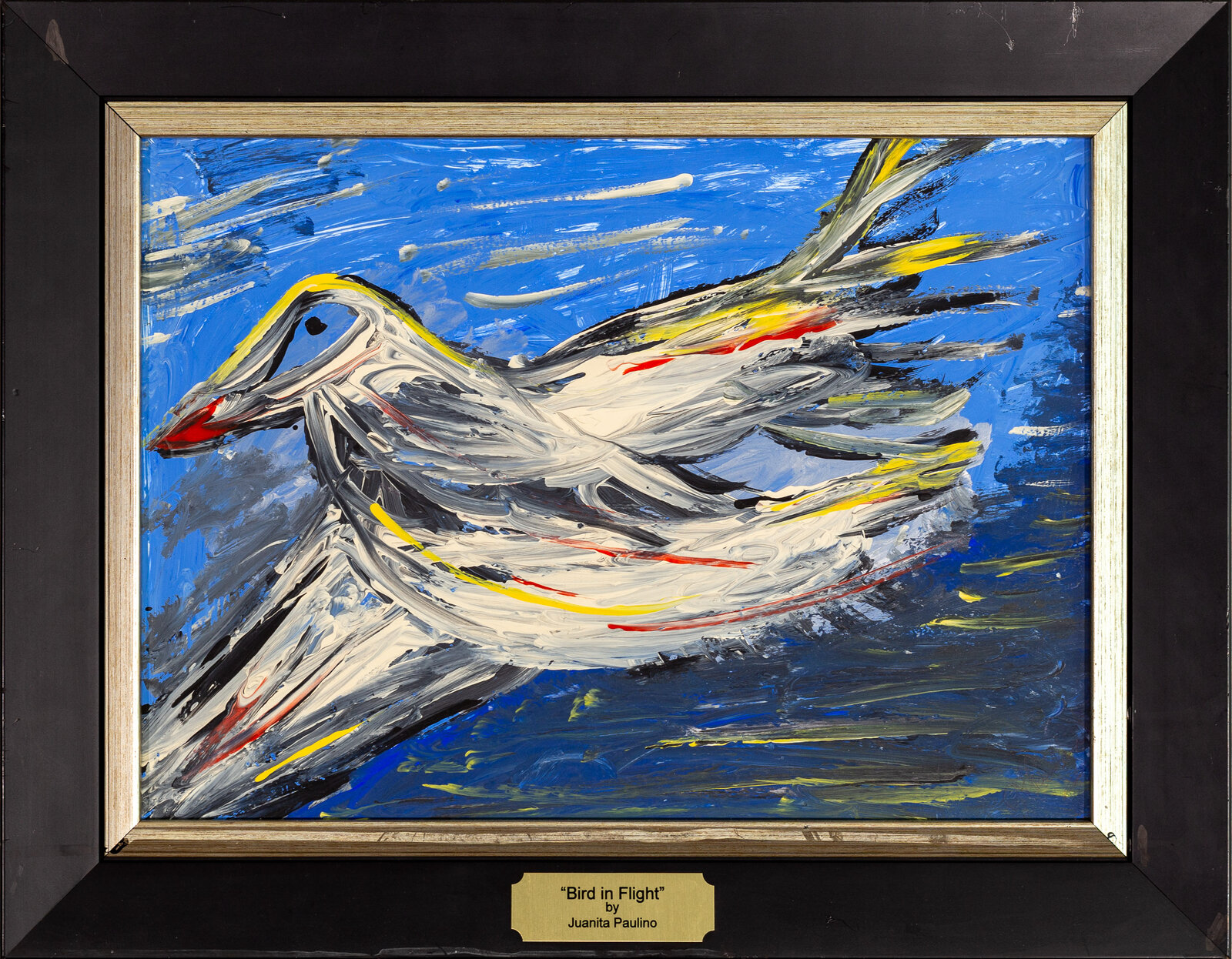 Bird in Flight — abstract painting by Juanita Paulino