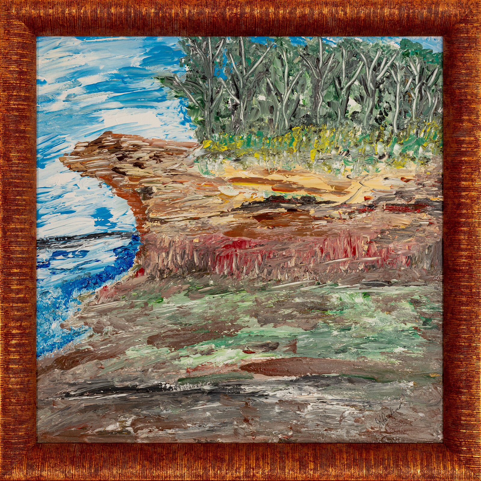 Cliff-hanger — abstract painting by Juanita Paulino