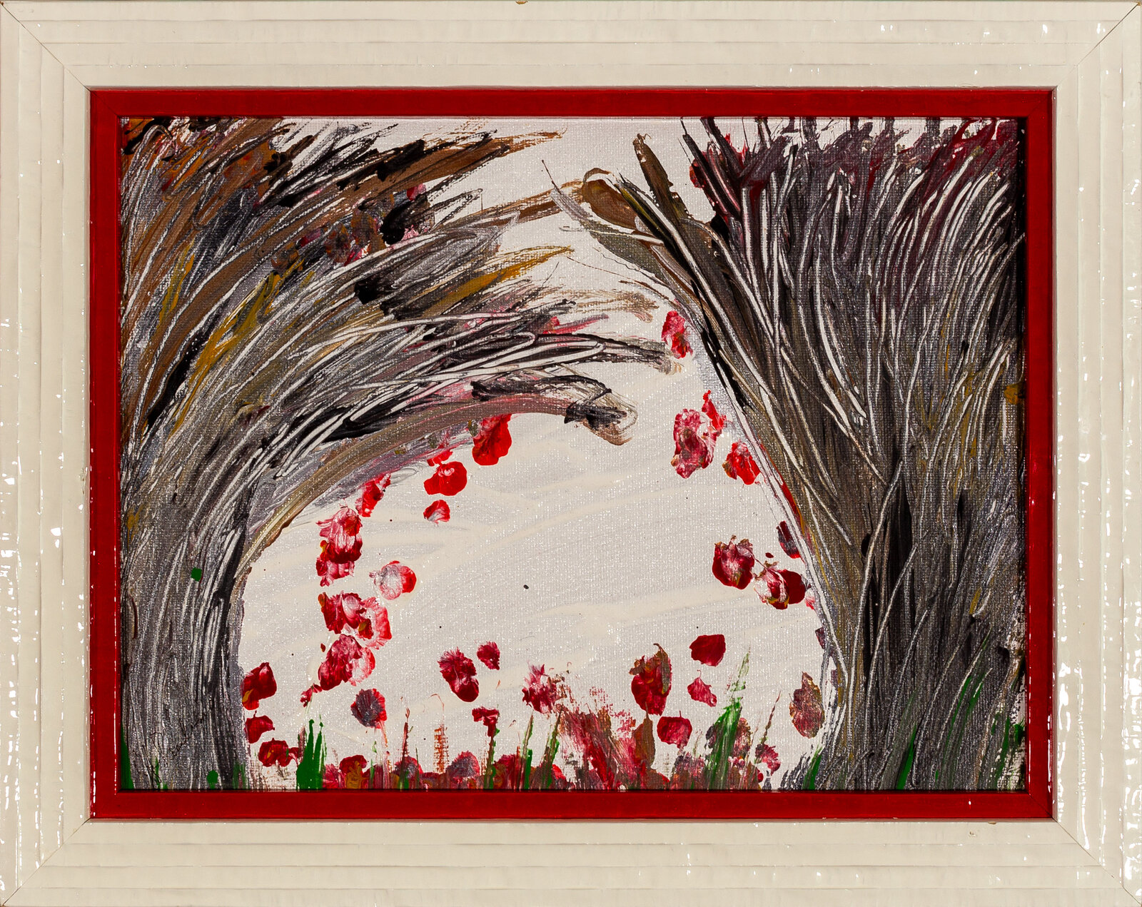 Winter Berries — abstract painting by Juanita Paulino