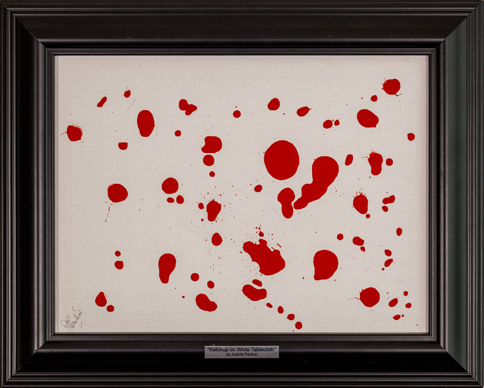 Ketchup on a White Tablecloth — abstract painting by Juanita Paulino
