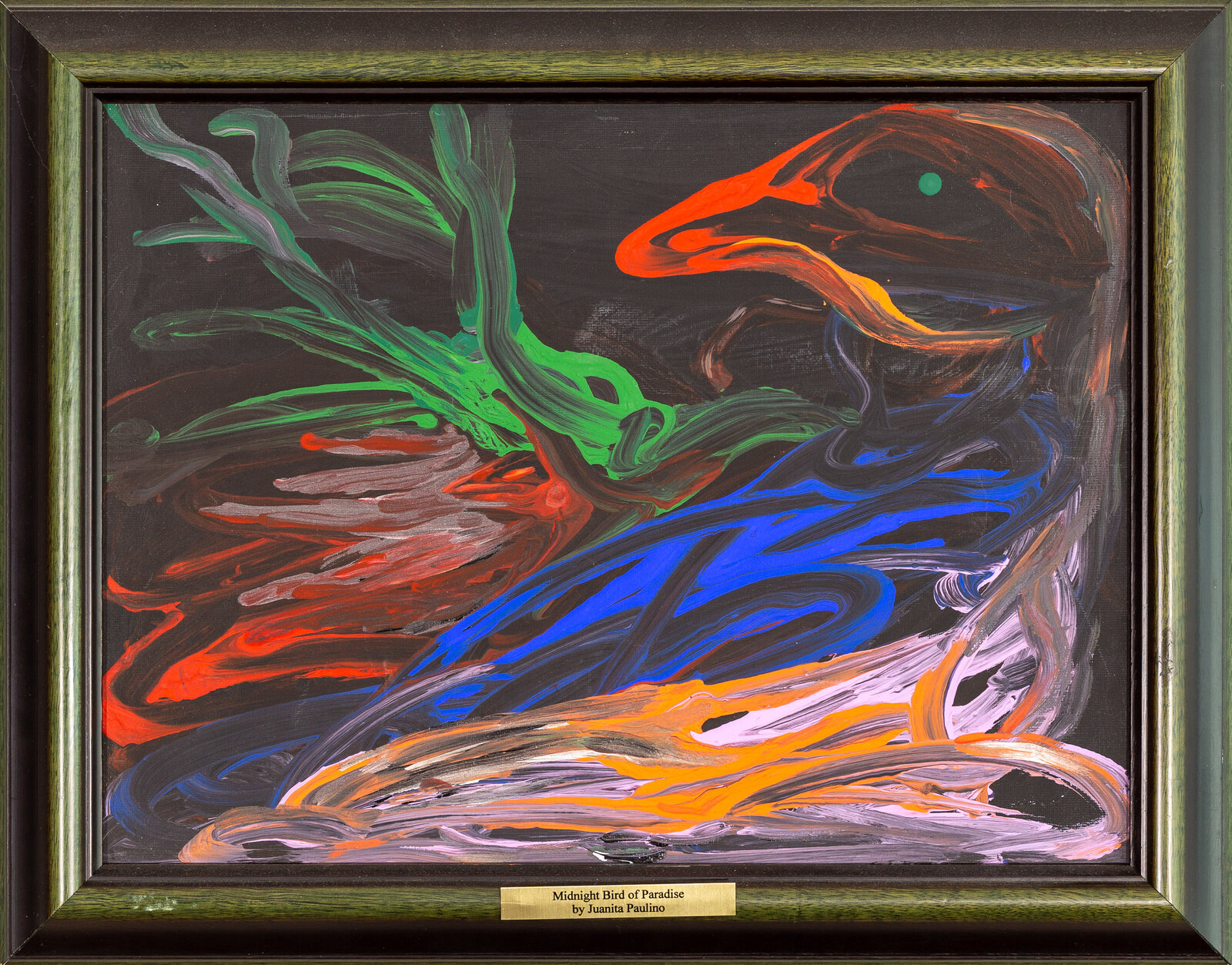 Midnight Bird of Paradise — abstract painting by Juanita Paulino