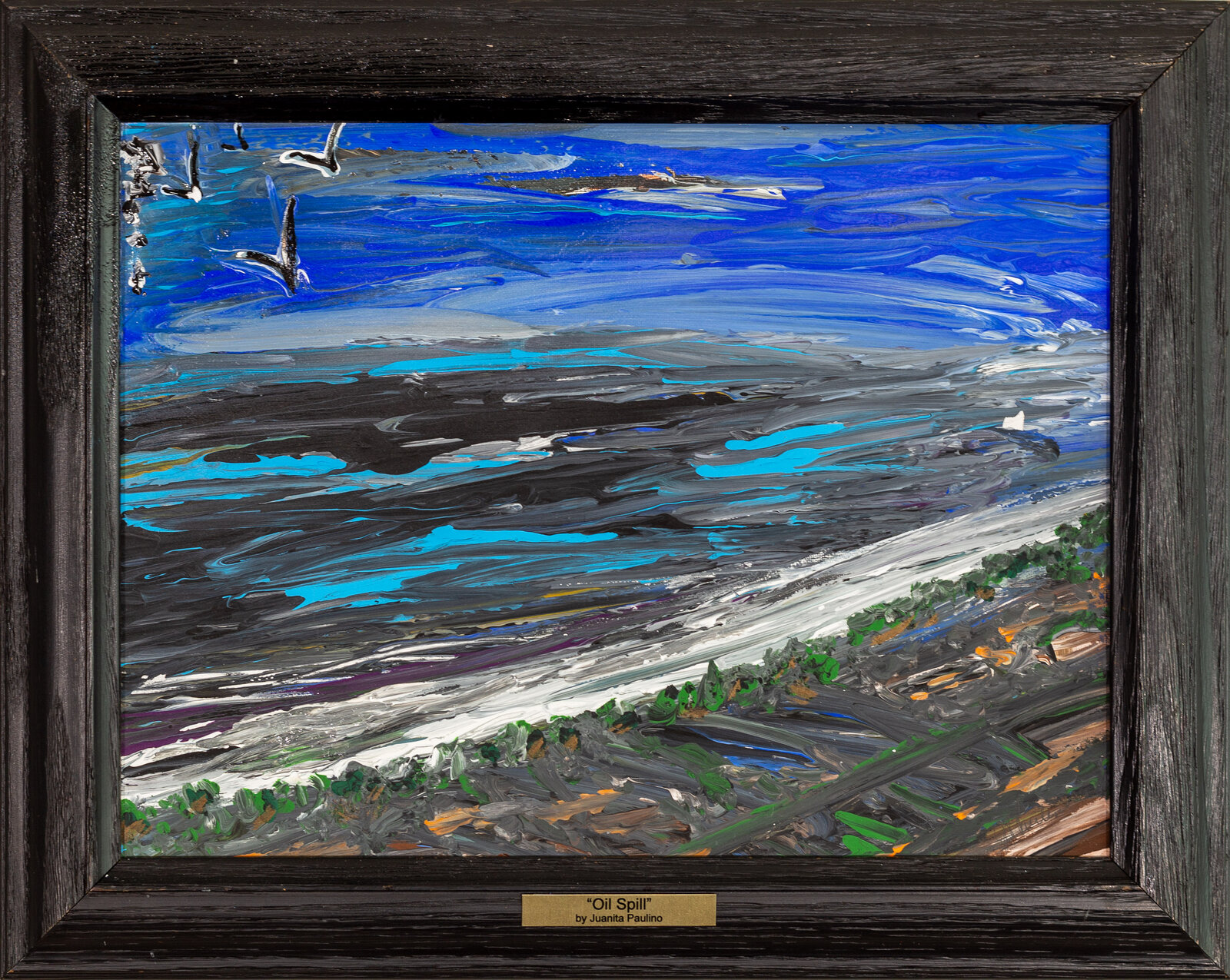 Oil Spill — abstract painting by Juanita Paulino