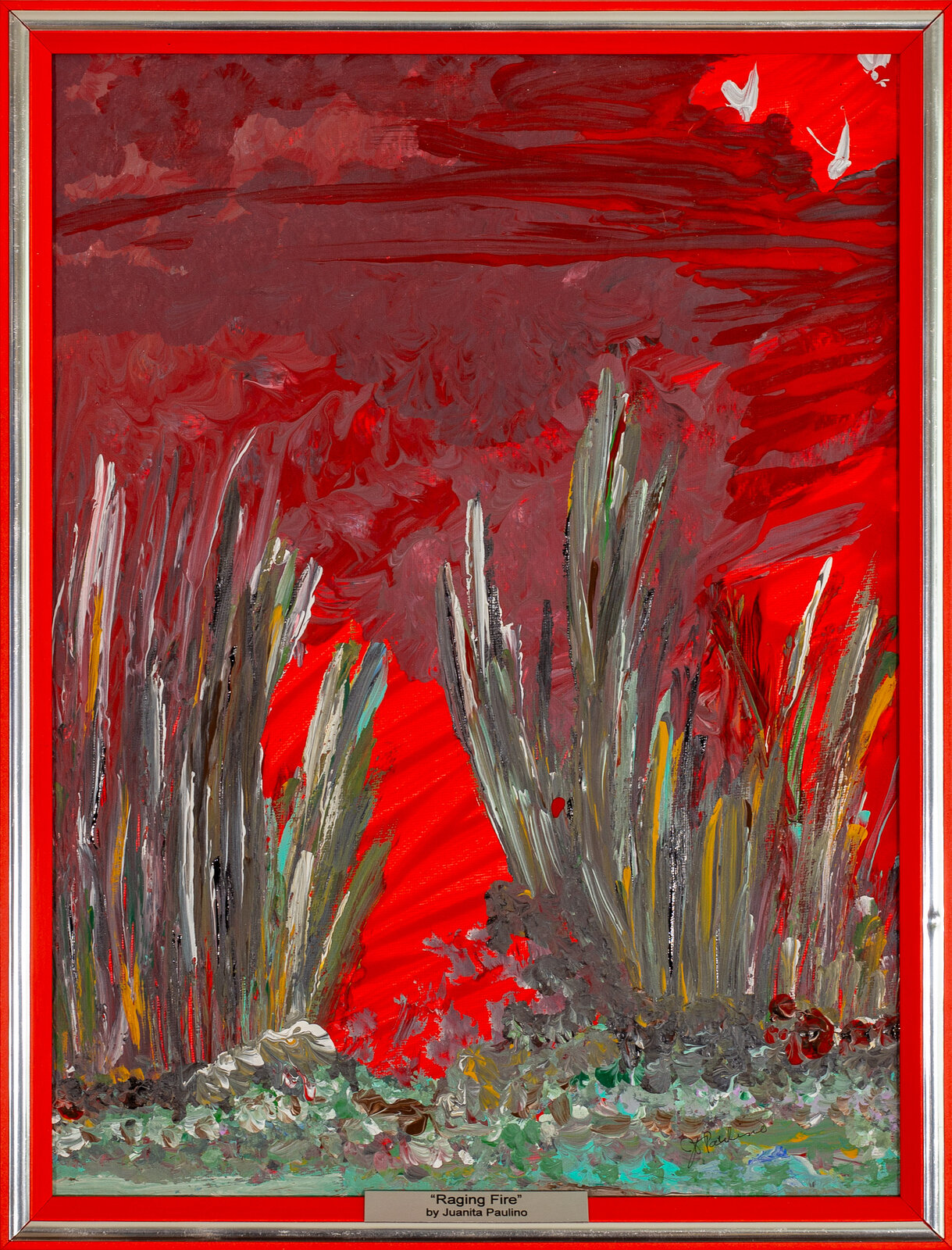 Raging Fire — abstract painting by Juanita Paulino