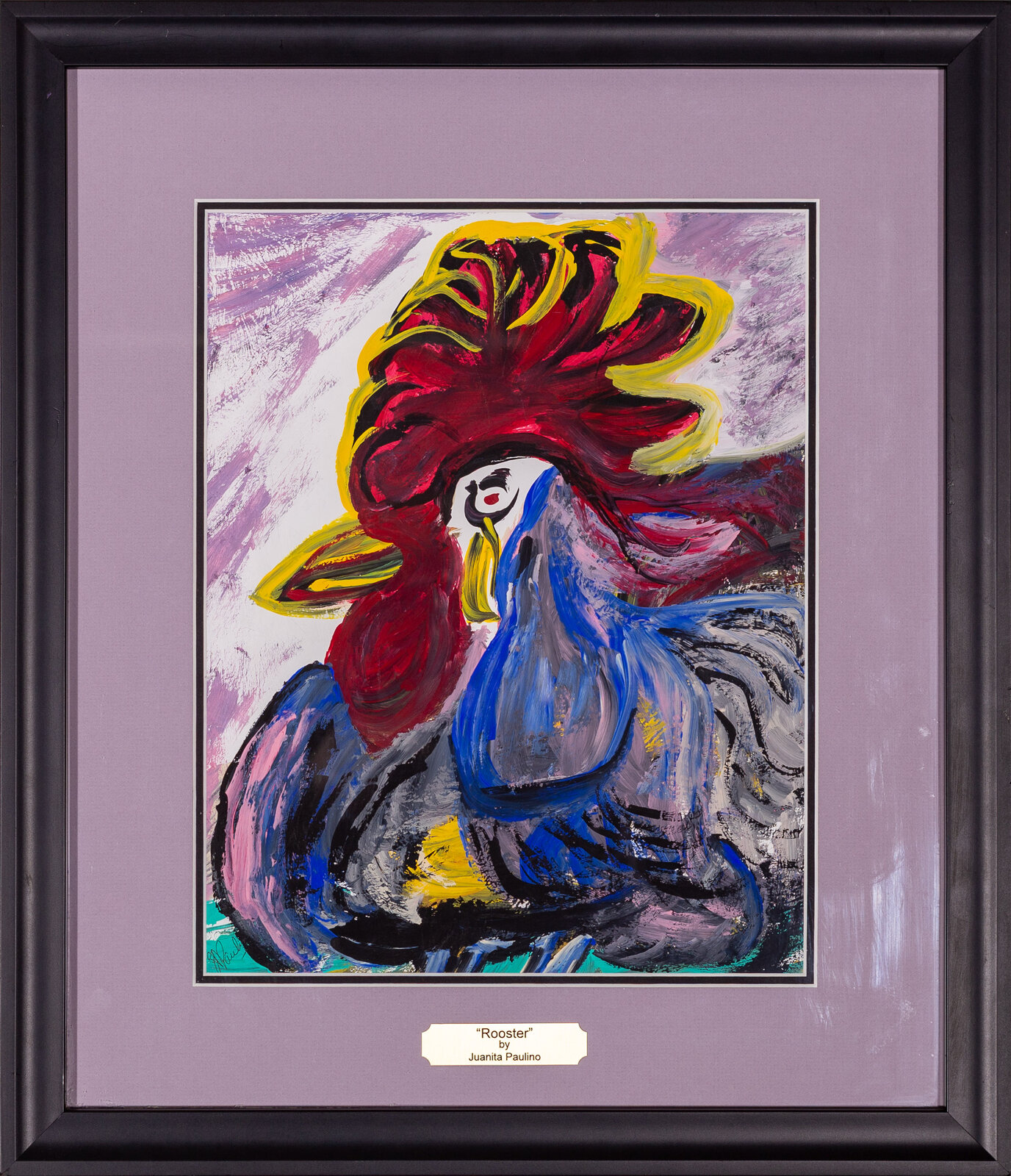 Rooster — abstract painting by Juanita Paulino