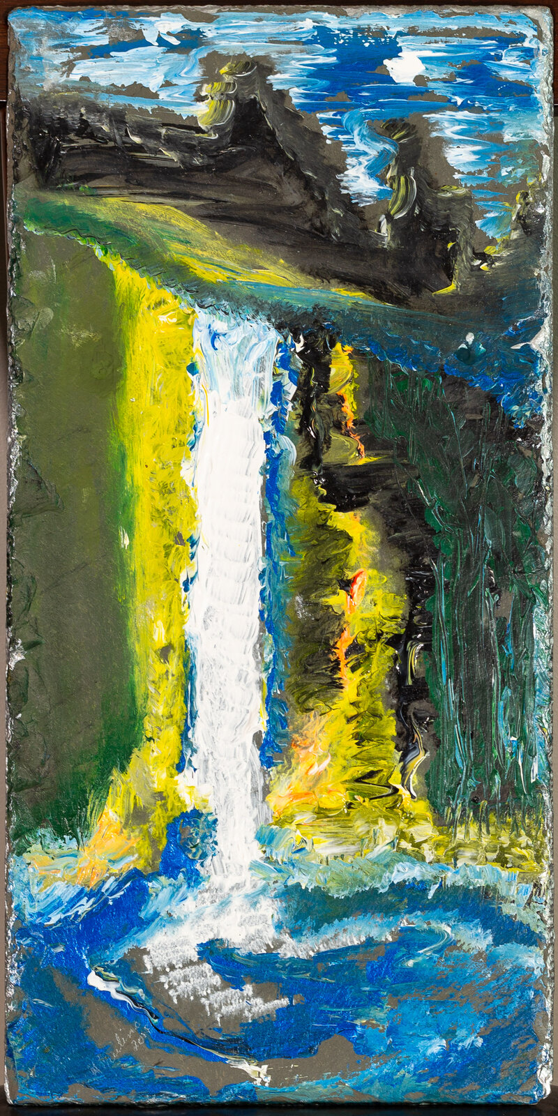 Slated Waterfall — abstract painting by Juanita Paulino